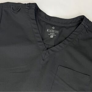 MED COUTURE Women’s Size XS Dark Gray Short Sleeve Front Pocket Hospital Scrubs